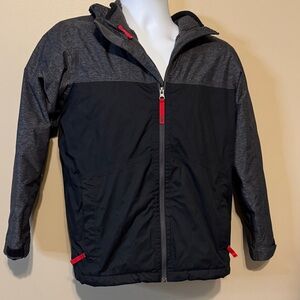 The North Face Kids zipper fleece lined Jacket - Black and Gray Size 14/16